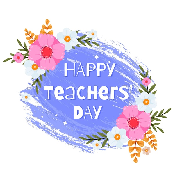 Бесплатное векторное изображение Нарисованная рукой плоская иллюстрация дня учителя