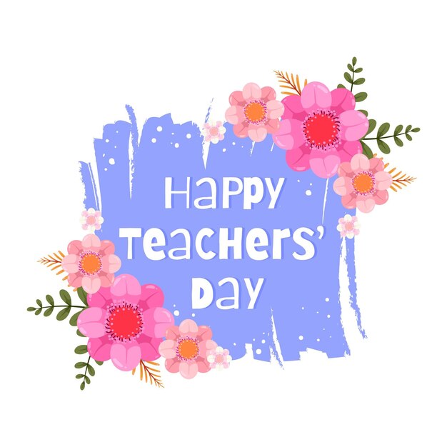 Hand drawn flat teachers' day illustration