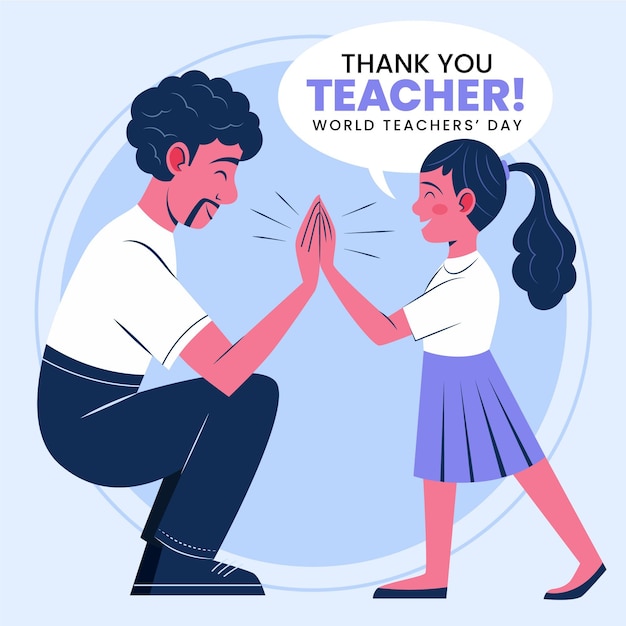 Free vector hand drawn flat teachers' day illustration