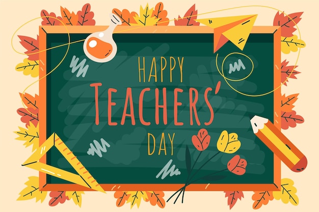 Free vector hand drawn flat teachers' day illustration