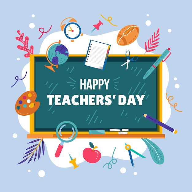 Free vector hand drawn flat teachers' day illustration