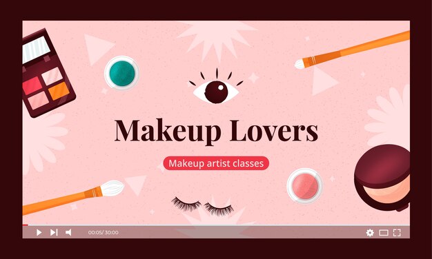Hand drawn flat texture makeup artist youtube cover