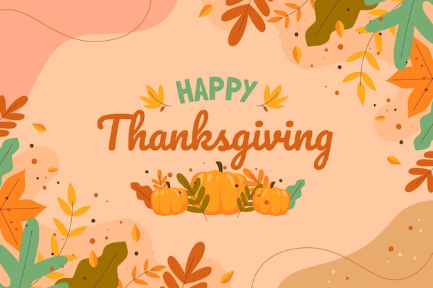 Hand drawn flat thanksgiving background