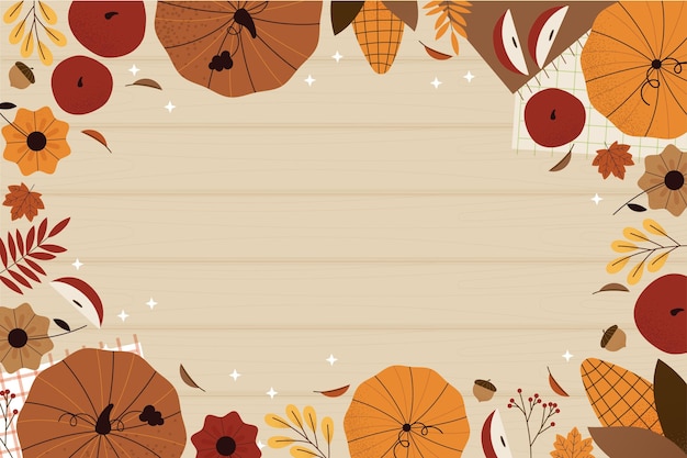 Hand drawn flat thanksgiving background