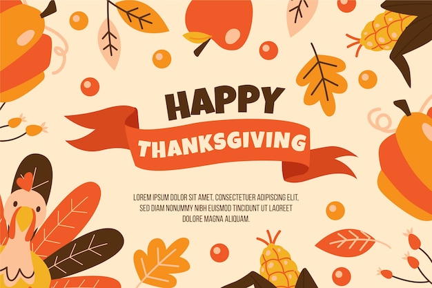 Free vector hand drawn flat thanksgiving background