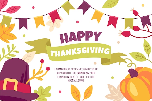 Free vector hand drawn flat thanksgiving background