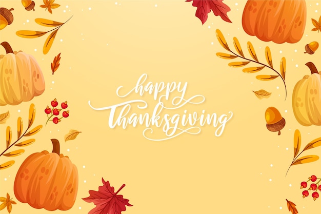 Free vector hand drawn flat thanksgiving background