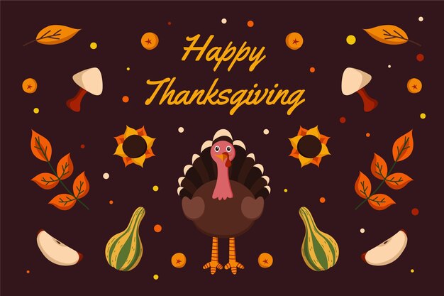 Hand drawn flat thanksgiving background