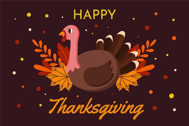 Hand drawn flat thanksgiving background