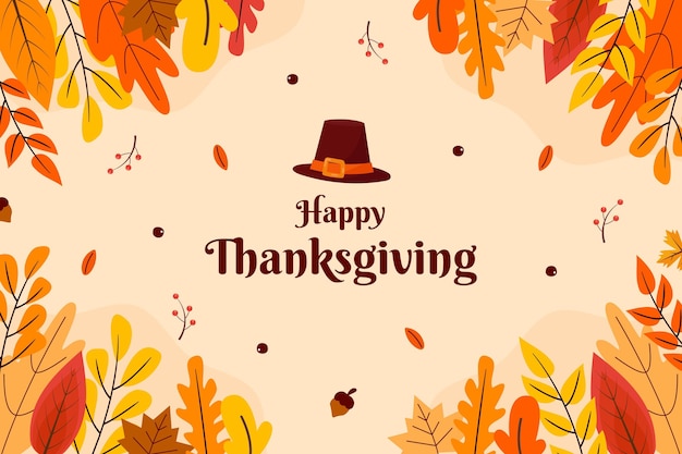 Free vector hand drawn flat thanksgiving background
