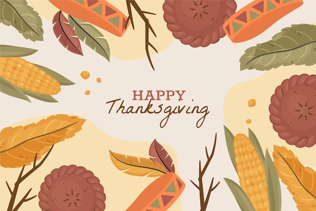 Free vector hand drawn flat thanksgiving background
