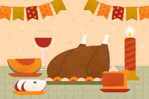 Free vector hand drawn flat thanksgiving illustration