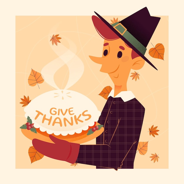 Free vector hand drawn flat thanksgiving illustration