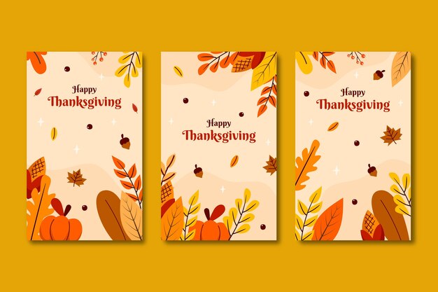 Hand drawn flat thanksgiving instagram stories collection