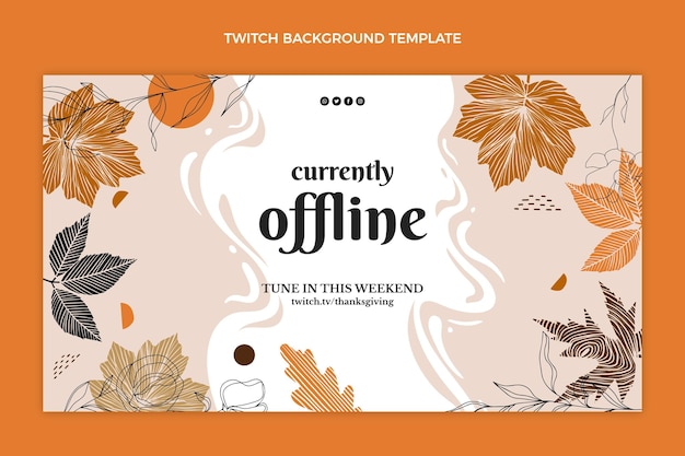 Free vector hand drawn flat thanksgiving twitch background