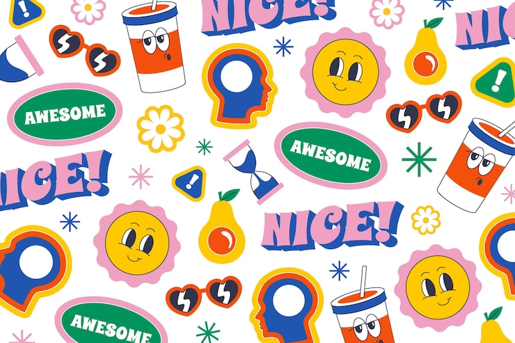 Free Vector hand drawn flat trendy cartoon background