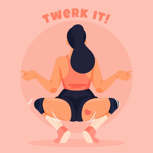 hand drawn flat twerk illustration