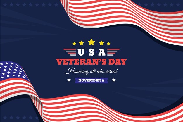 Hand drawn flat veteran's day background