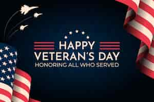 Free vector hand drawn flat veteran's day background