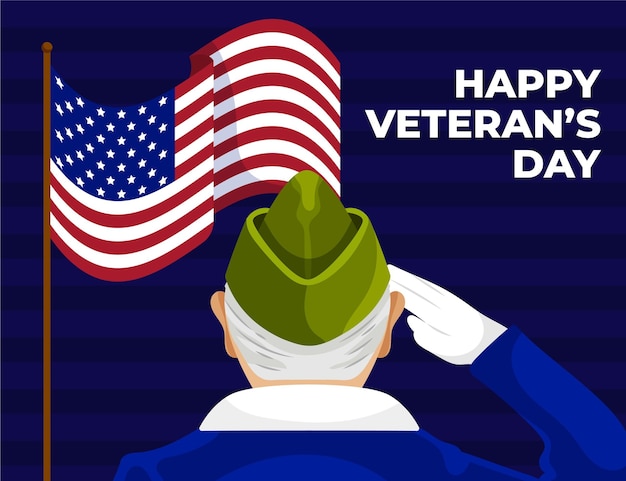 Hand drawn flat veteran's day illustration