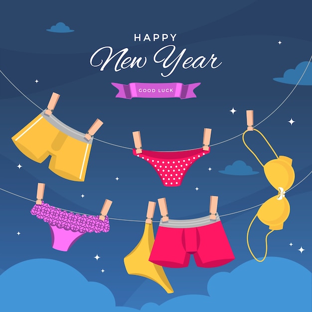 Free Vector  Hand drawn flat wear colourful underwear tradition  illustration