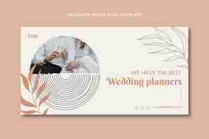 Free vector hand drawn flat wedding planner facebook post