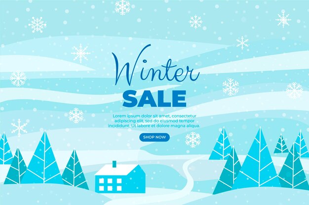 Free Vector hand drawn flat winter sale illustration