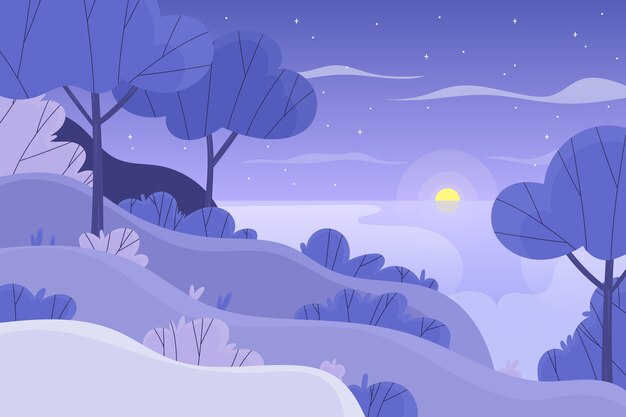 Hand drawn flat winter solstice background