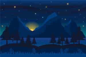 Free vector hand drawn flat winter solstice background