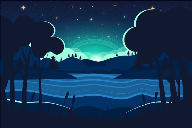 Free vector hand drawn flat winter solstice background