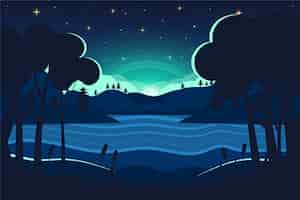 Free vector hand drawn flat winter solstice background