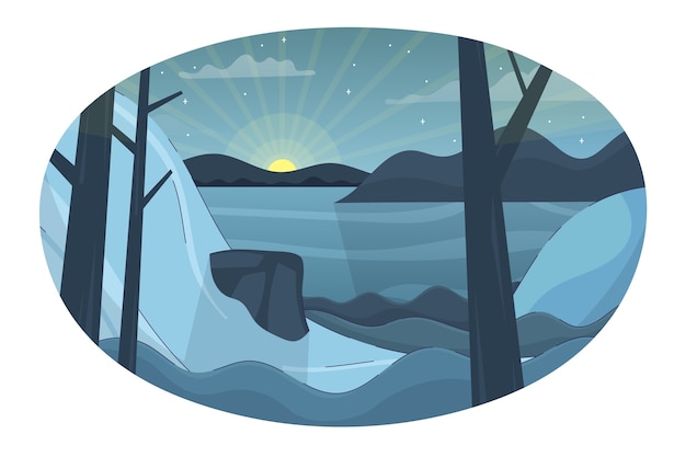 Free vector hand drawn flat winter solstice illustration