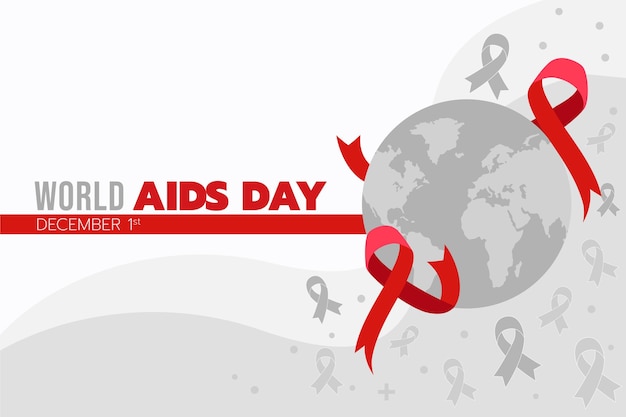 Fondo piatto disegnato a mano della giornata mondiale dell'aids