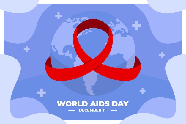 Free vector hand drawn flat world aids day background