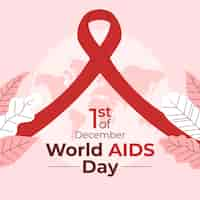 Free vector hand drawn flat world aids day background