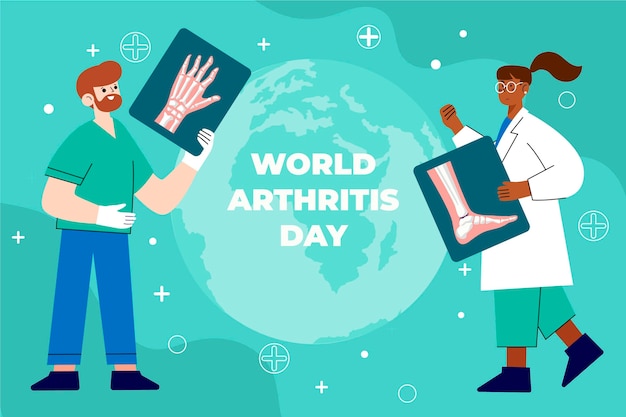 Free vector hand drawn flat world arthritis day background