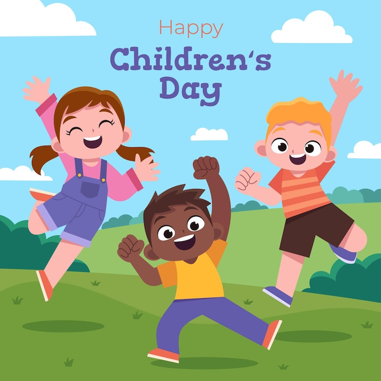 Free Vector hand drawn flat world children's day background