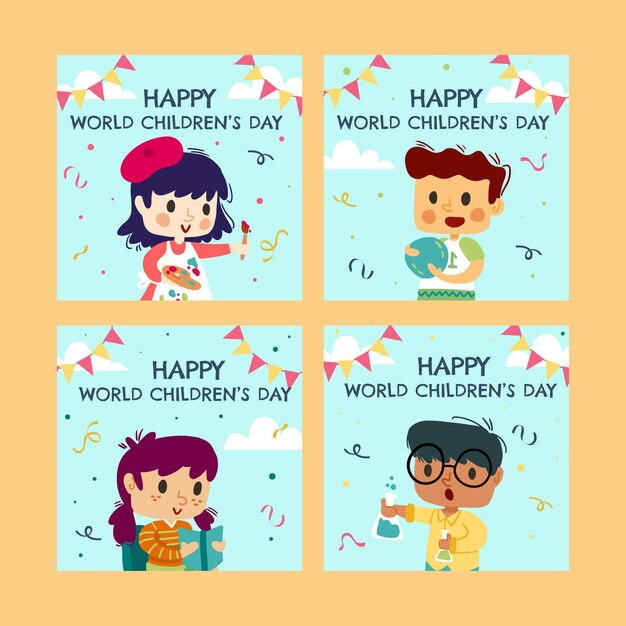 Ручной обращается плоский мир детский день коллекция сообщений instagram