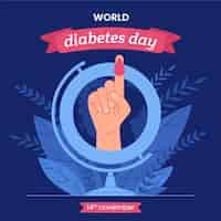 Free vector hand drawn flat world diabetes day background