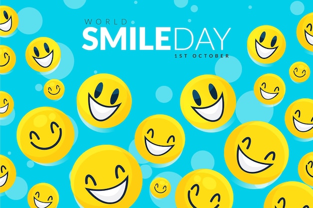 Free vector hand drawn flat world smile day background