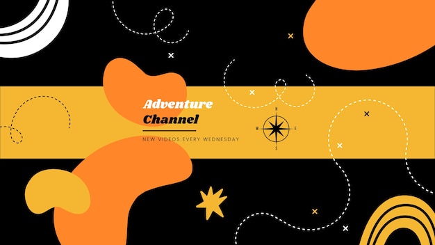 Free vector hand drawn flat youtube banner