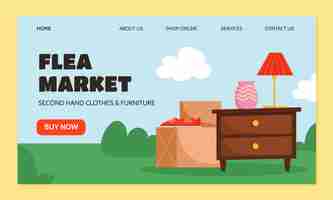 Free vector hand drawn flea market design template