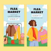 Free vector hand drawn flea market design template