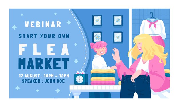 hand drawn flea market design template