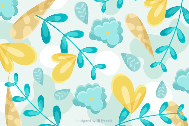 Hand drawn floral abstract background