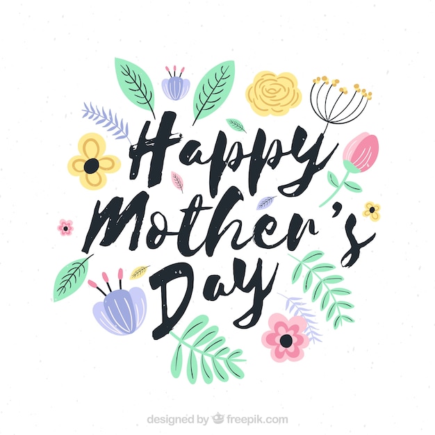 Hand drawn floral background for the mother's day