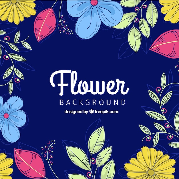 Hand drawn floral background with lovely style