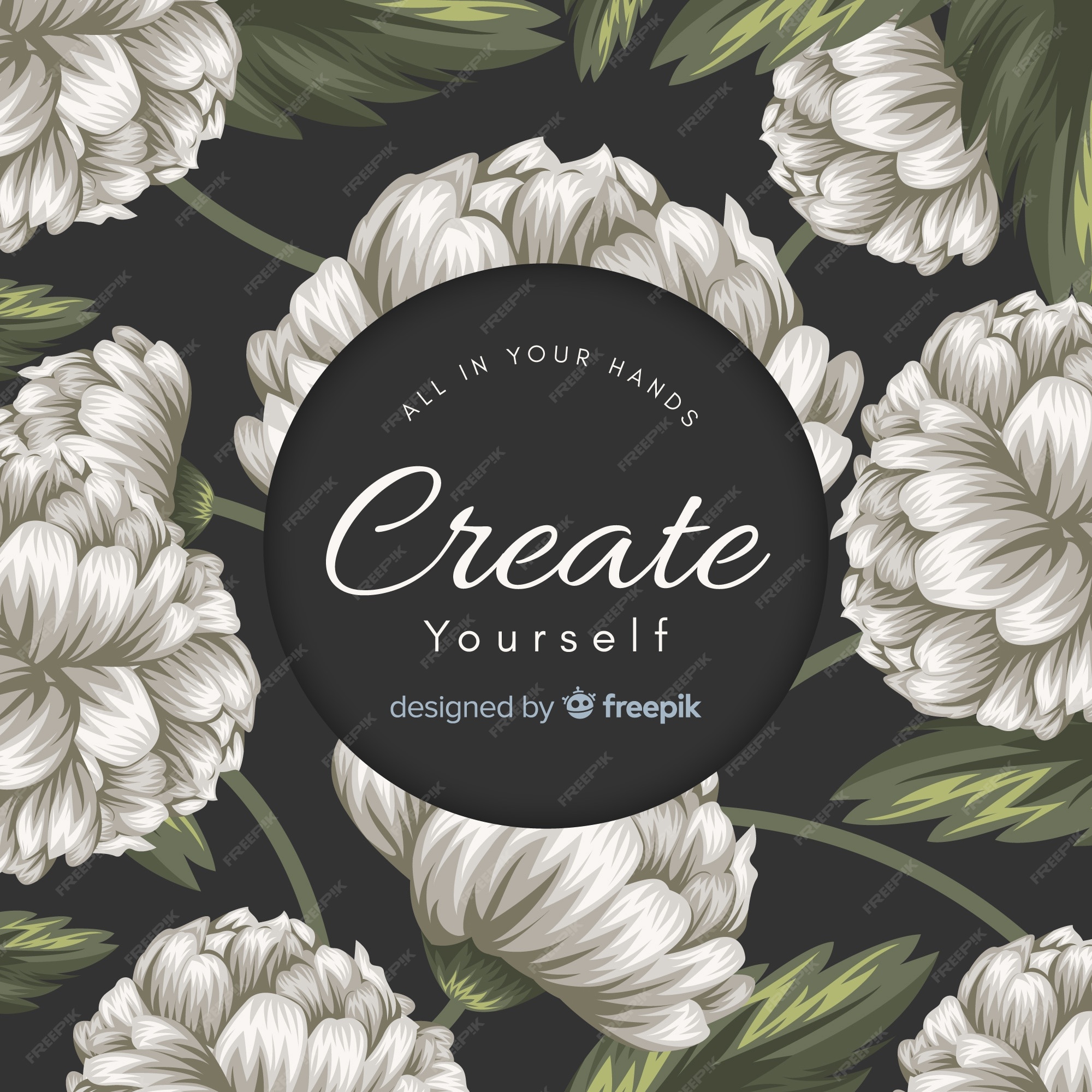 Free Vector | Hand drawn floral background with slogan