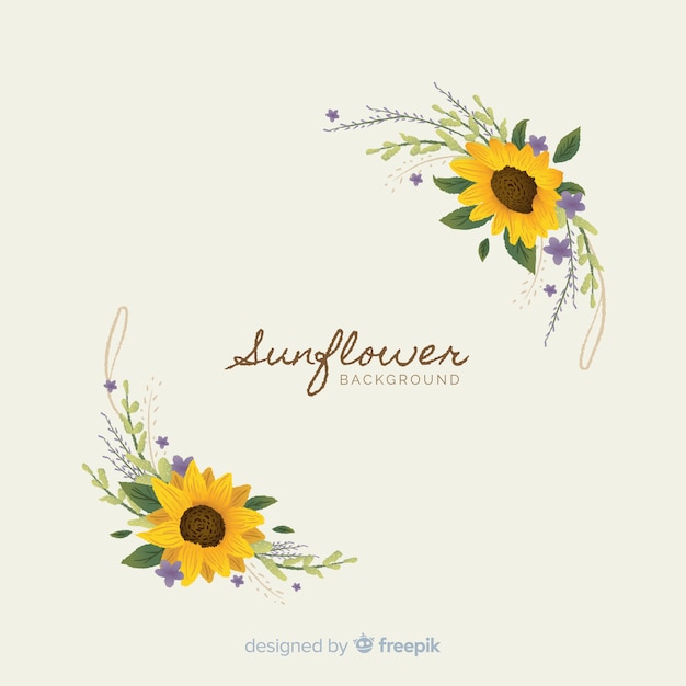 Hand drawn floral background with text