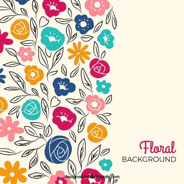 Hand drawn floral background